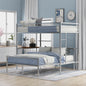 Silver Twin Over Full Size Metal Bunk Bed with Desk