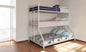 White Twin XL over Full XL over Queen Size Bunk Bed