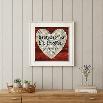 Measure of Love 1 White Framed Print Wall Art