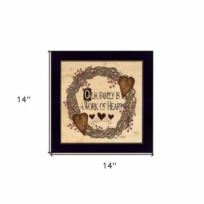 Our Family is a work of the Heart Linda Spivey Ready to Hang Framed Print Black Frame Black Framed Print Wall Art