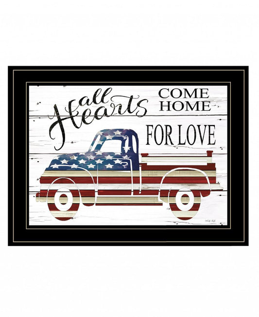 All Hearts Come Home for Love Truck 3 Black Framed Print Wall Art