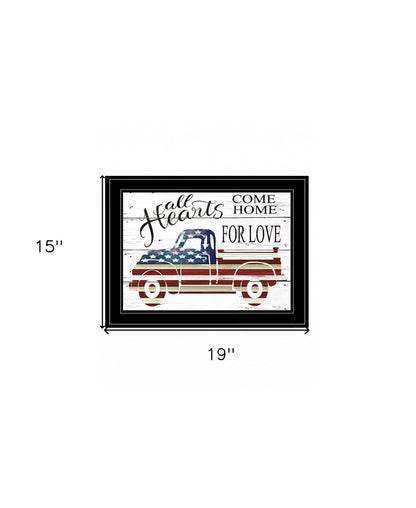 All Hearts Come Home for Love Truck 3 Black Framed Print Wall Art
