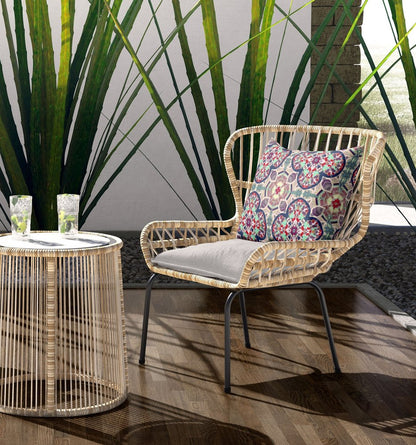 16" X 16" Mauve Geometric Indoor Outdoor Throw Pillow