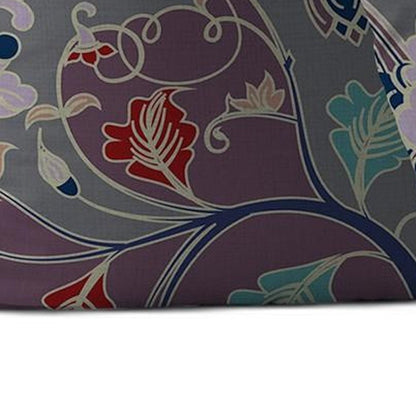 16" Purple Gray Garden Indoor Outdoor Throw Pillow