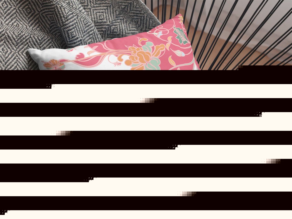 16" Red White Garden Indoor Outdoor Throw Pillow