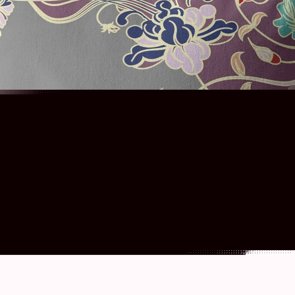 16" Purple Gray Garden Indoor Outdoor Throw Pillow