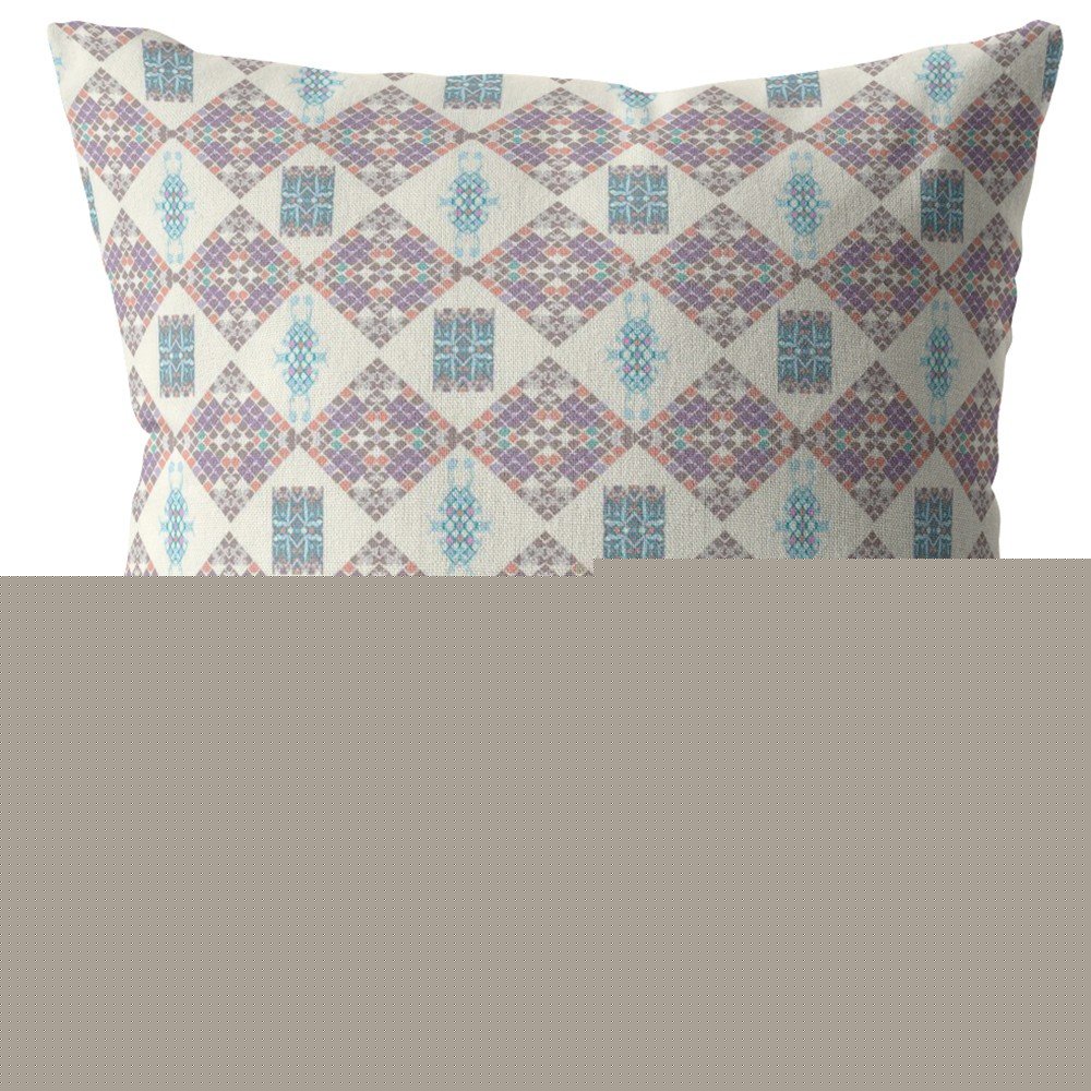 5" X 16" Pink Geometric Indoor Outdoor Throw Pillow