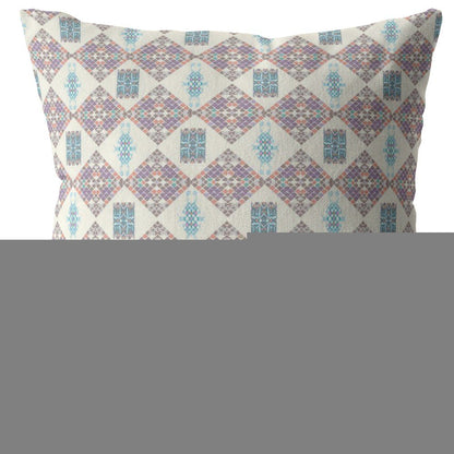 5" X 16" Pink Geometric Indoor Outdoor Throw Pillow