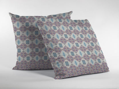 5" X 16" Pink Geometric Indoor Outdoor Throw Pillow