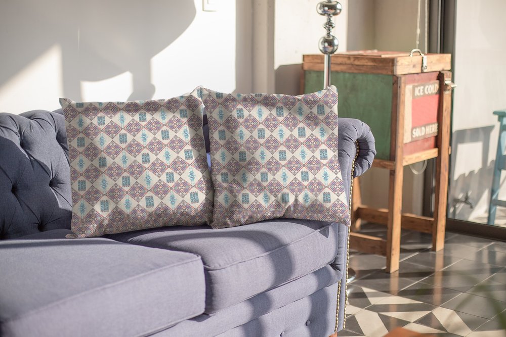 5" X 16" Pink Geometric Indoor Outdoor Throw Pillow