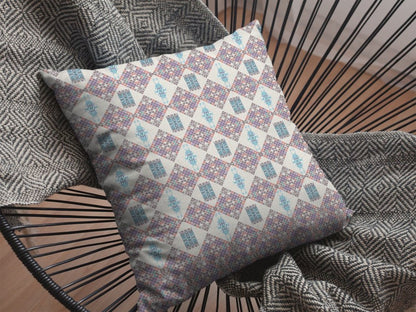 5" X 16" Pink Geometric Indoor Outdoor Throw Pillow