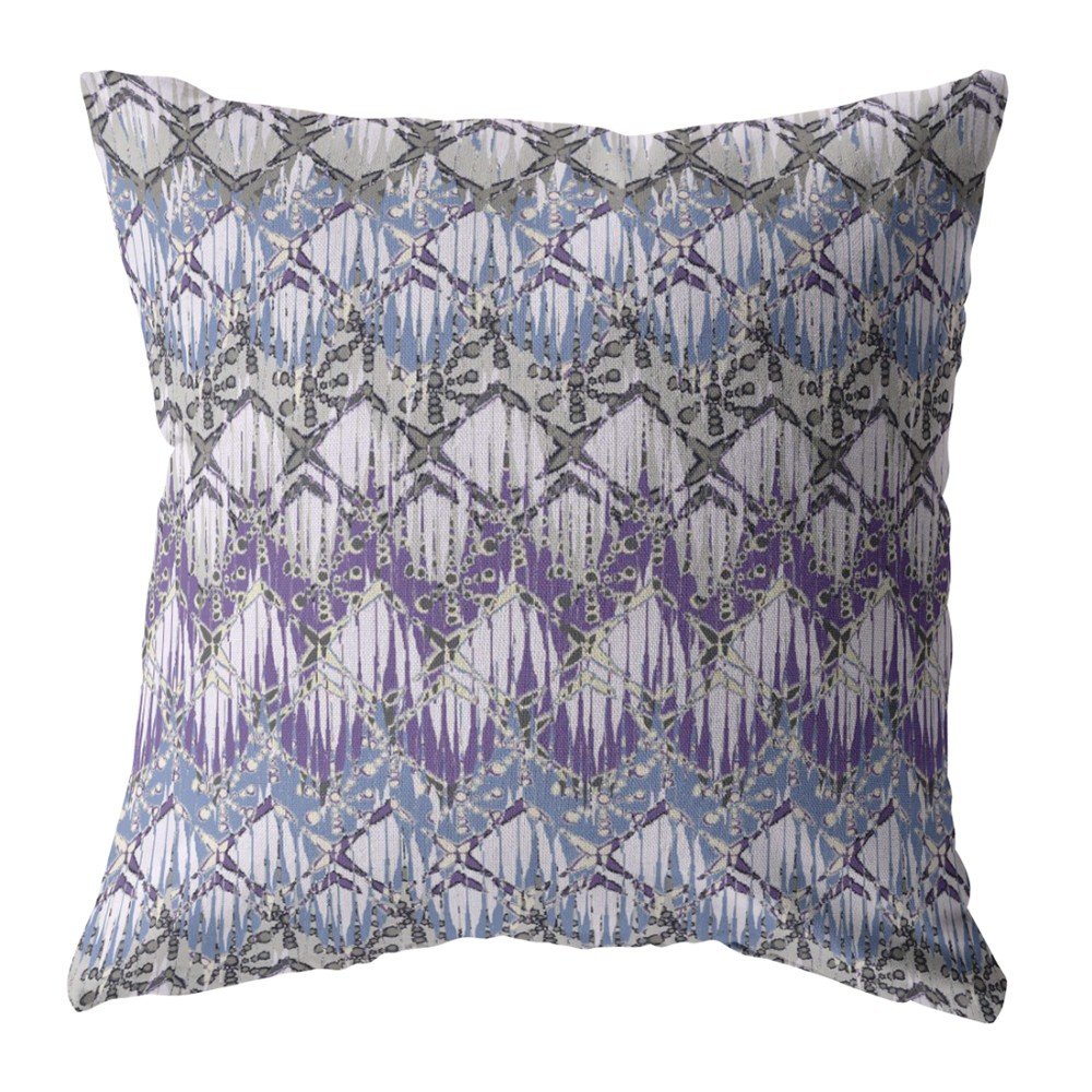 16" X 16" Gray Geometric Indoor Outdoor Throw Pillow