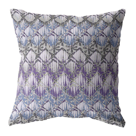 16" X 16" Gray Geometric Indoor Outdoor Throw Pillow