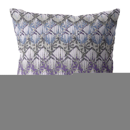 16" X 16" Gray Geometric Indoor Outdoor Throw Pillow