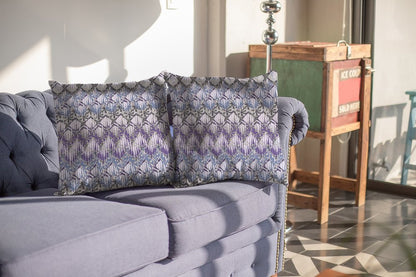 16" X 16" Gray Geometric Indoor Outdoor Throw Pillow