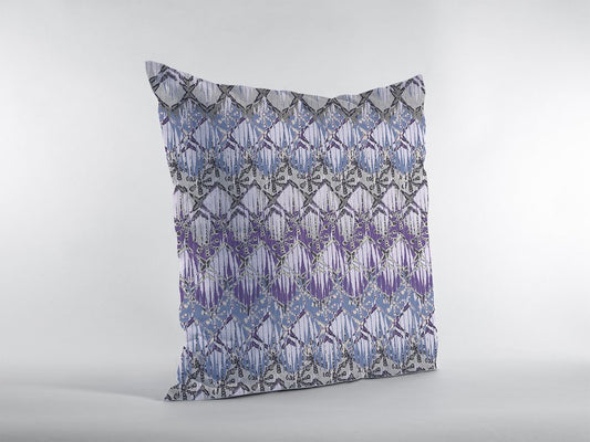 16" X 16" Gray Geometric Indoor Outdoor Throw Pillow