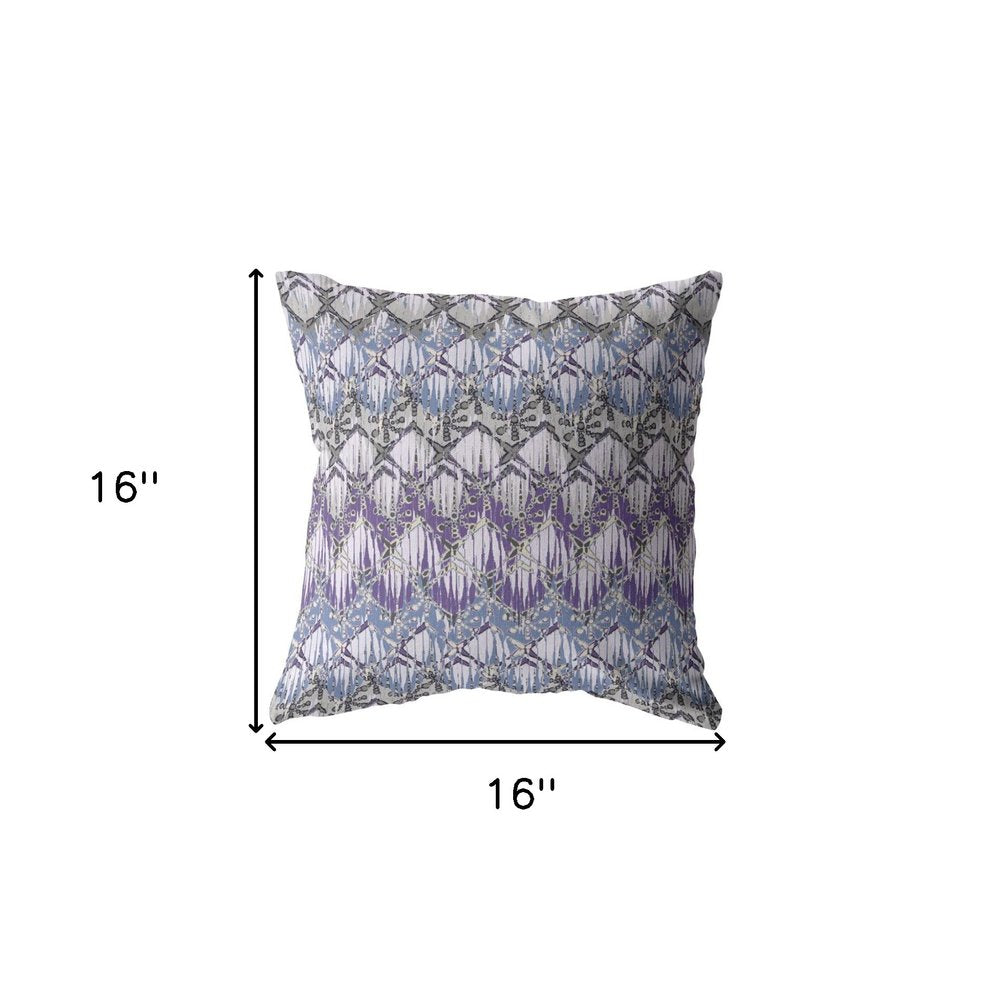 16" X 16" Gray Geometric Indoor Outdoor Throw Pillow