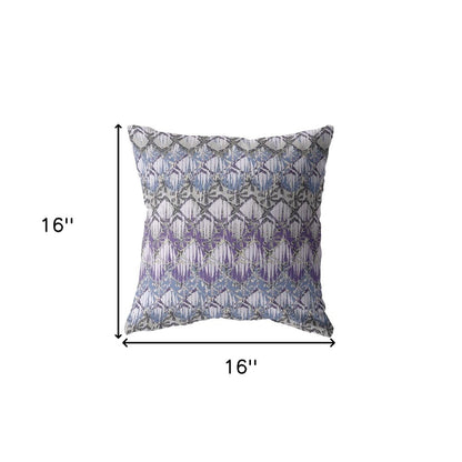 16" X 16" Gray Geometric Indoor Outdoor Throw Pillow