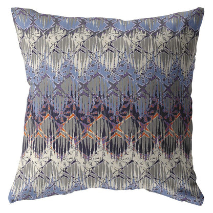 16" X 16" Purple Geometric Indoor Outdoor Throw Pillow