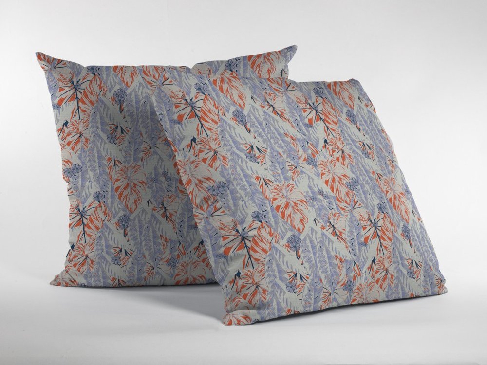 16" X 16" Orange Geometric Indoor Outdoor Throw Pillow