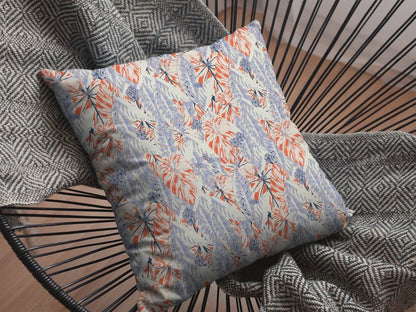 16" X 16" Orange Geometric Indoor Outdoor Throw Pillow