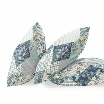 5" X 16" Indigo Floral Indoor Outdoor Throw Pillow