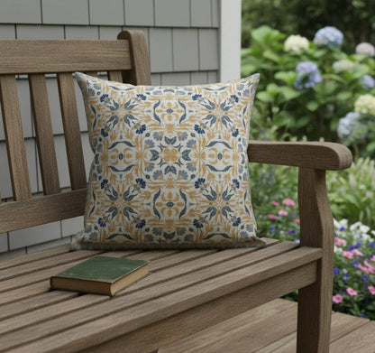 20"x20" Muted Green Peach Blown Seam Suede Paisley Throw Pillow