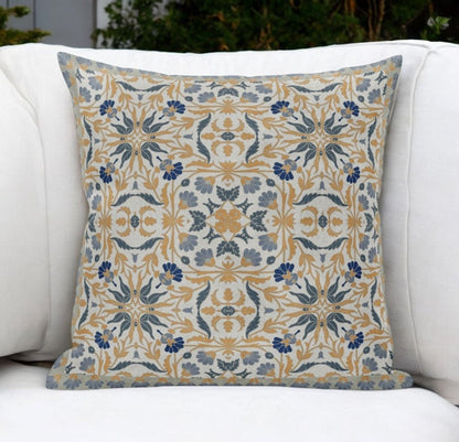 20"x20" Muted Green Peach Blown Seam Suede Paisley Throw Pillow
