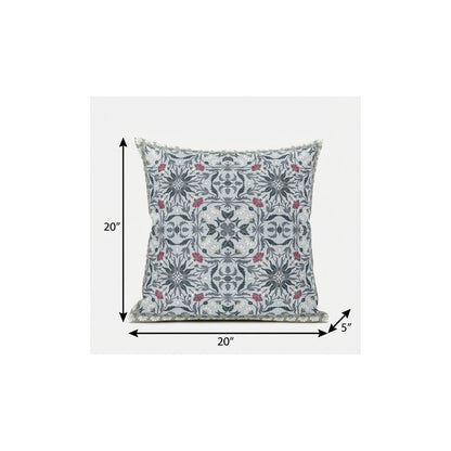 5" X 20" Indigo Paisley Indoor Outdoor Throw Pillow