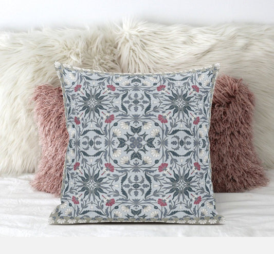 5" X 20" Indigo Paisley Indoor Outdoor Throw Pillow