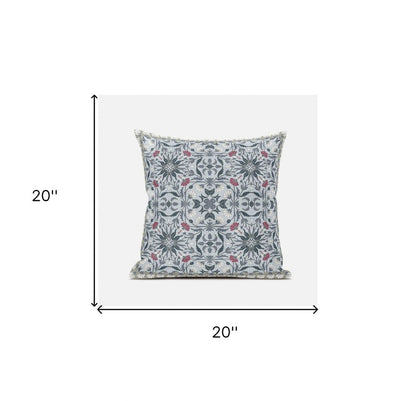 5" X 20" Indigo Paisley Indoor Outdoor Throw Pillow