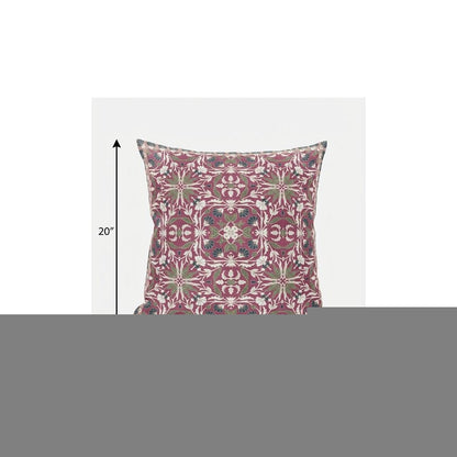 5" X 20" Pink and Green Paisley Indoor Outdoor Throw Pillow