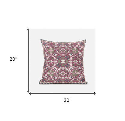 5" X 20" Pink and Green Paisley Indoor Outdoor Throw Pillow