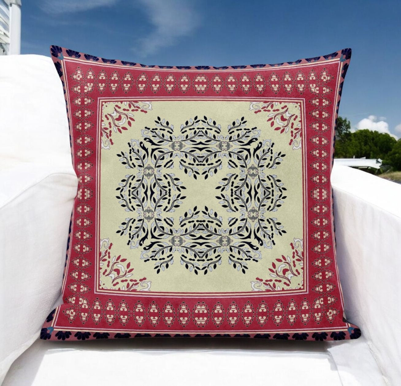 5" X 20" Gray Geometric Indoor Outdoor Throw Pillow