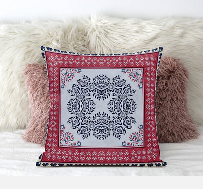5" X 20" Magenta Geometric Indoor Outdoor Throw Pillow