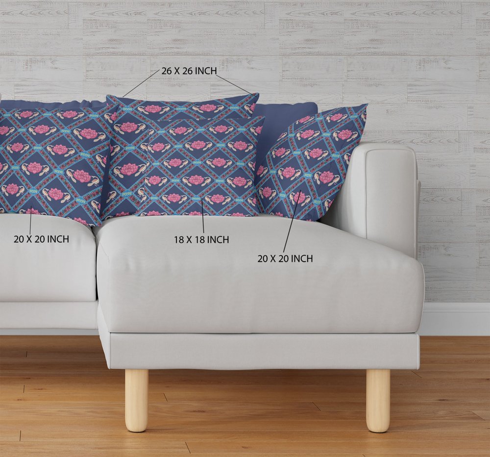 16" X 16" Indigo Geometric Indoor Outdoor Throw Pillow