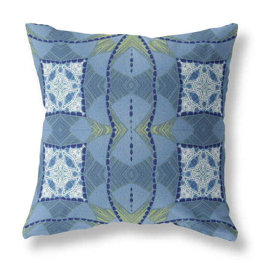 16" X 16" Yellow Geometric Indoor Outdoor Throw Pillow