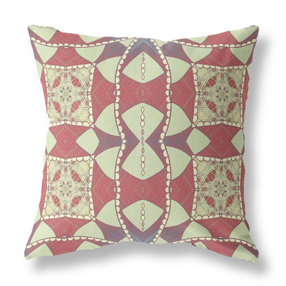 16" X 16" Yellow Geometric Indoor Outdoor Throw Pillow