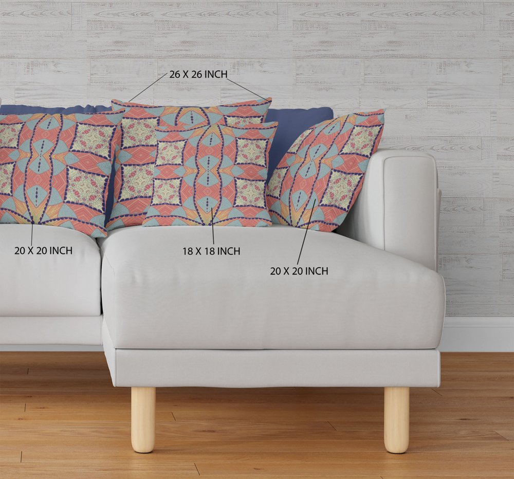 16" X 16" Red Geometric Indoor Outdoor Throw Pillow