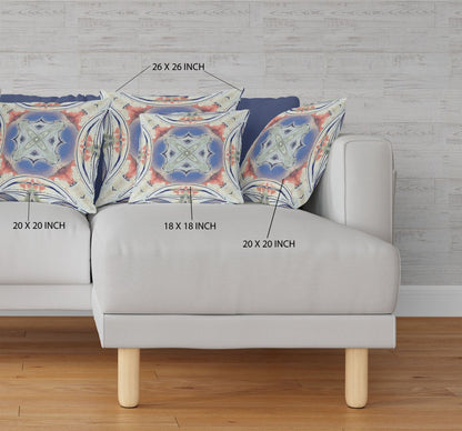 16" X 16" Cream Geometric Indoor Outdoor Throw Pillow