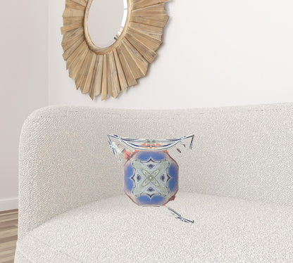 16" X 16" Cream Geometric Indoor Outdoor Throw Pillow