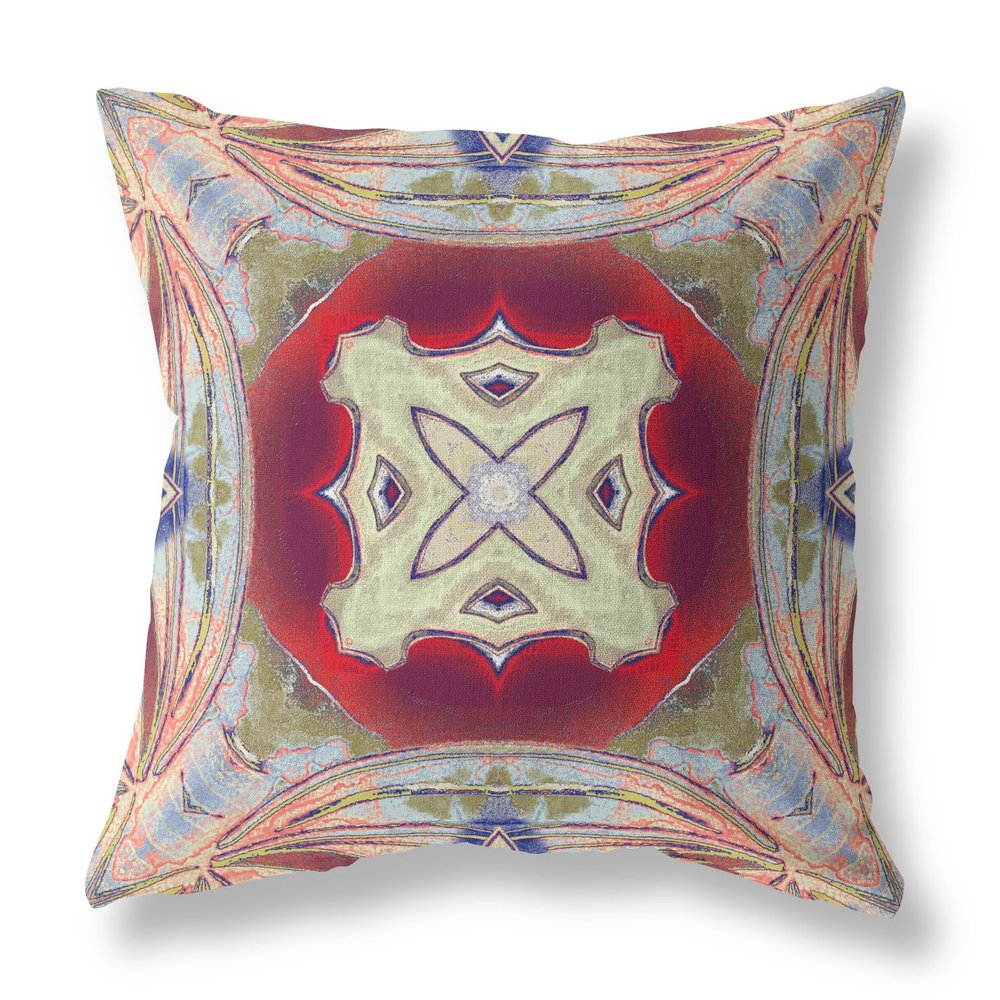 16" X 16" Gray Geometric Indoor Outdoor Throw Pillow