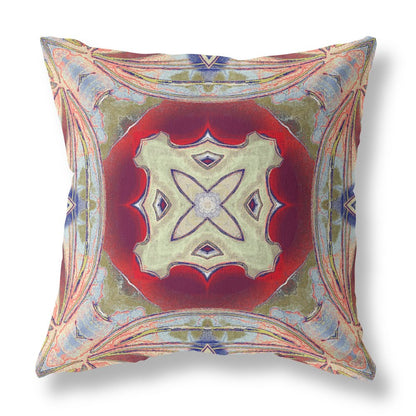 16" X 16" Gray Geometric Indoor Outdoor Throw Pillow