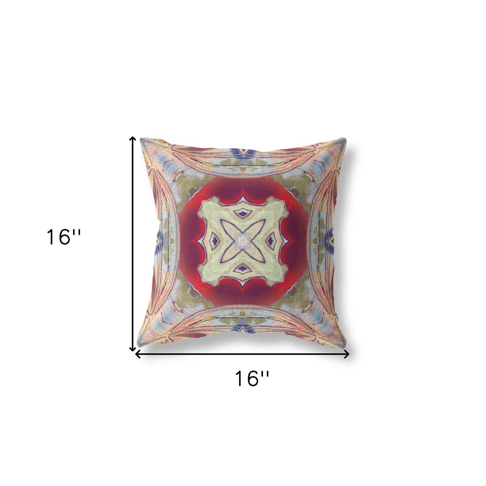 16" X 16" Gray Geometric Indoor Outdoor Throw Pillow