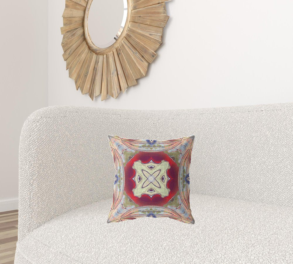 16" X 16" Gray Geometric Indoor Outdoor Throw Pillow