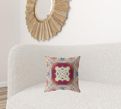 16" X 16" Gray Geometric Indoor Outdoor Throw Pillow