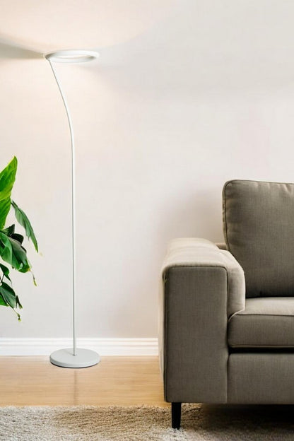 73" White LED Torchiere Floor Lamp With White