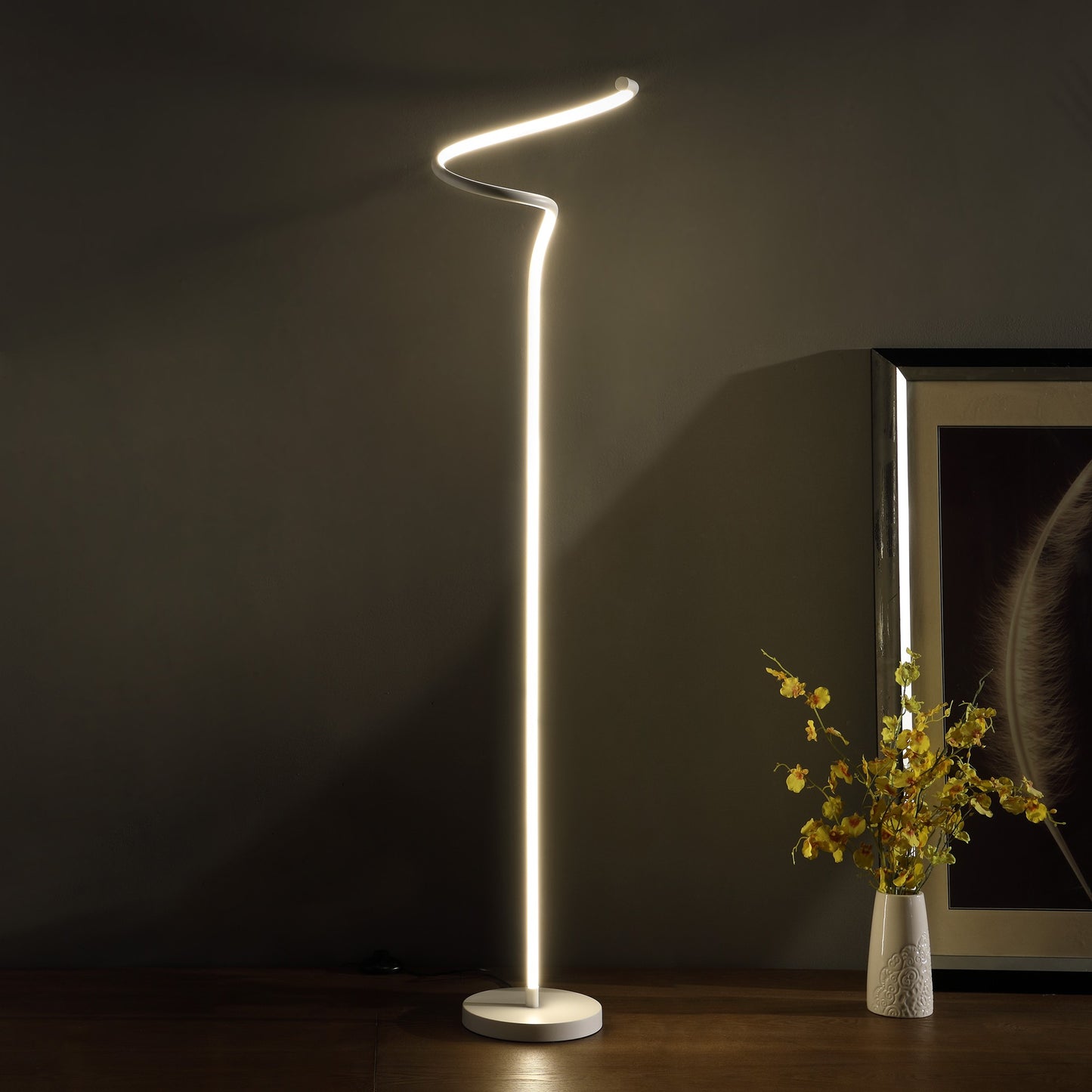 51" White LED Novelty Floor Lamp With White