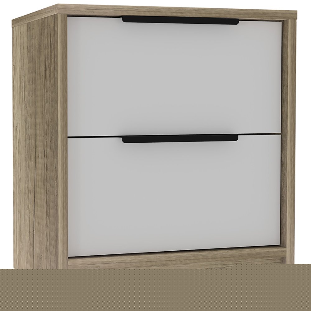 19" Wood Two Drawer Nightstand