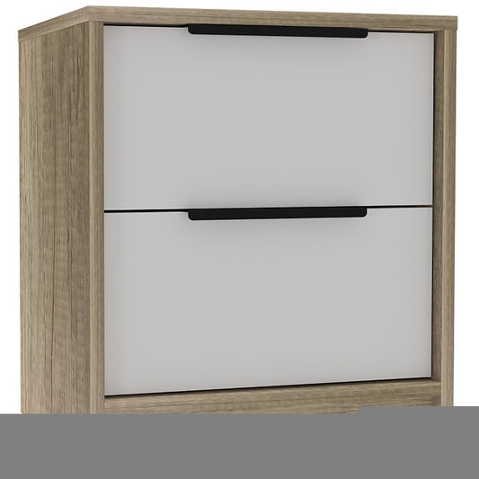 19" Wood Two Drawer Nightstand